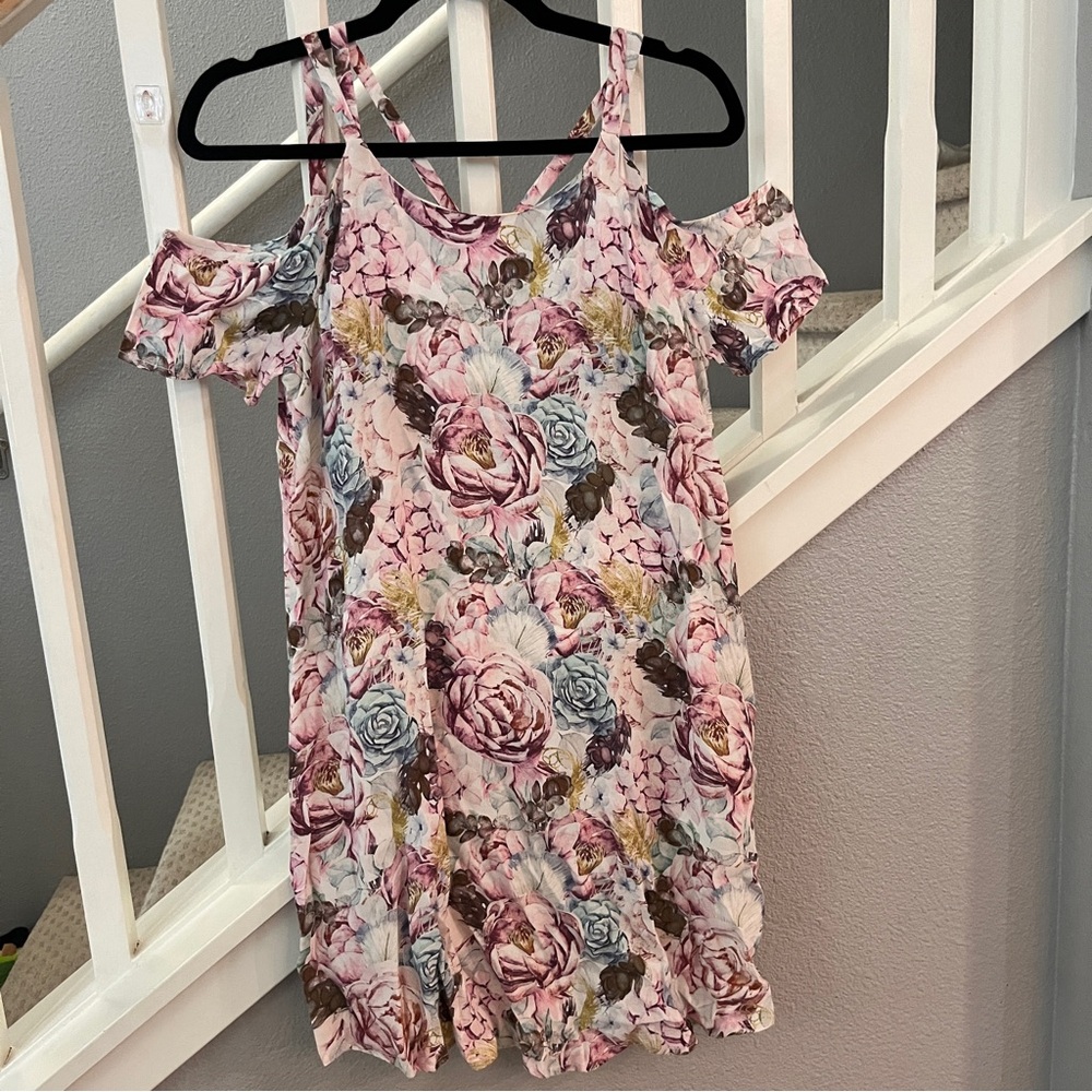 Womans Cinnamon Girl Mini Floral Flowy Dress Size :XXS